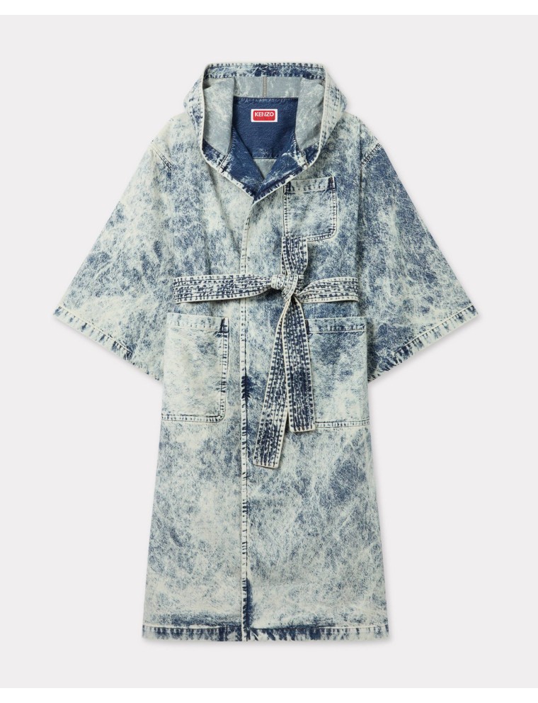 ダブルブレステッド コート イン ジャパニーズ デニム ウィズ KIMONO スリーブ